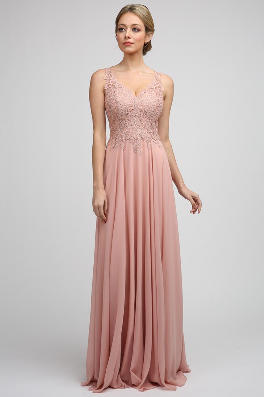 Sleeveless A-Line Evening Dress