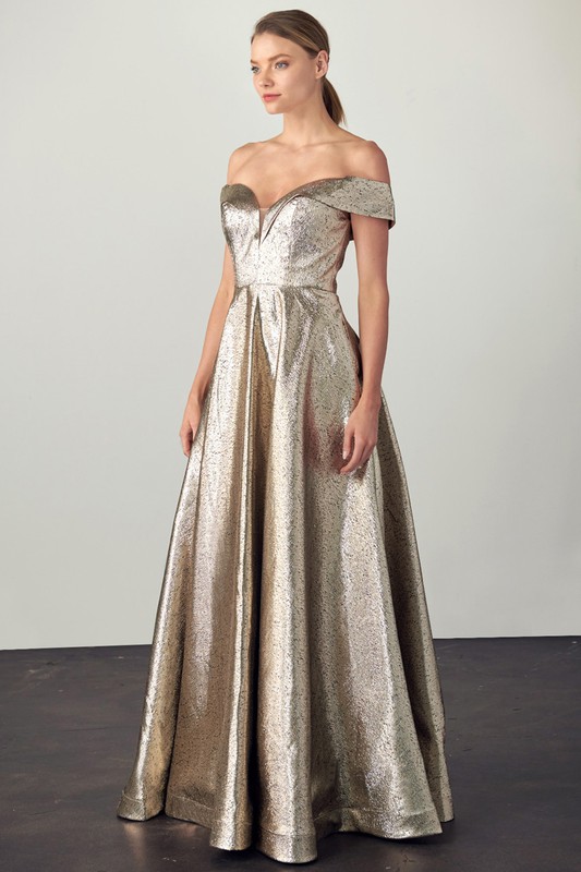 Off Shoulder, A Line Sweetheart Gown 
