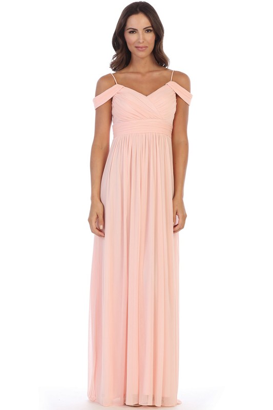 Off Shoulder Pleated Top Bridesmaid Gown
