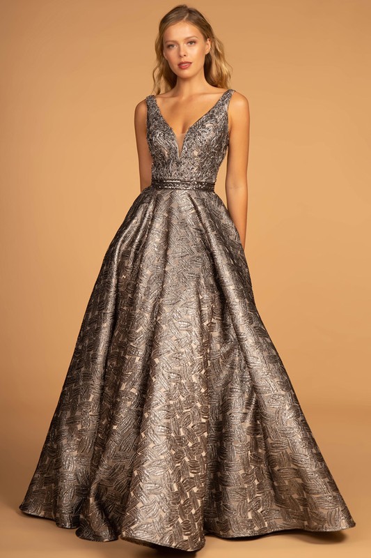 Jewel/Embroidery Embellished Top Jacquard Dress
