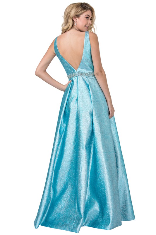 A-Line Sleeveless Sweep Train Prom Dress