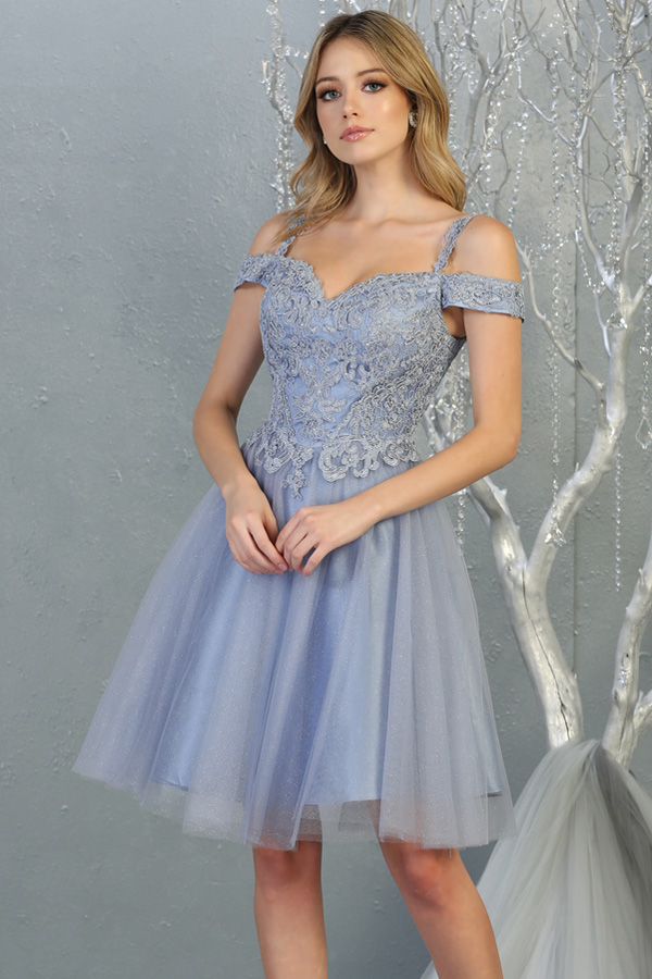 A-Line Sweetheart Neck Lace Short Homecoming Dress
