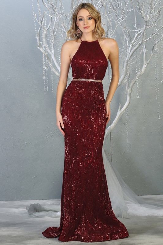 Glitter Sheath/Column Sweep Train Prom Dress