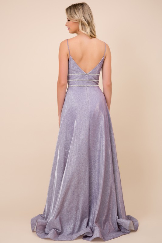 Metallic A-Line Evening/Prom Gown