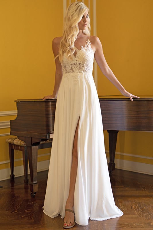 Best Selling A Line White Gown