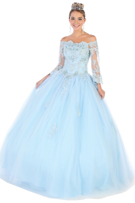 Ball-Gown Floor-Length Tulle Prom Dress