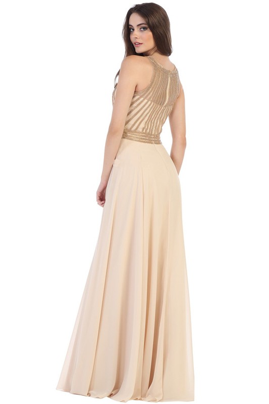 Crown Jewel Embellished A Line Prom Dress