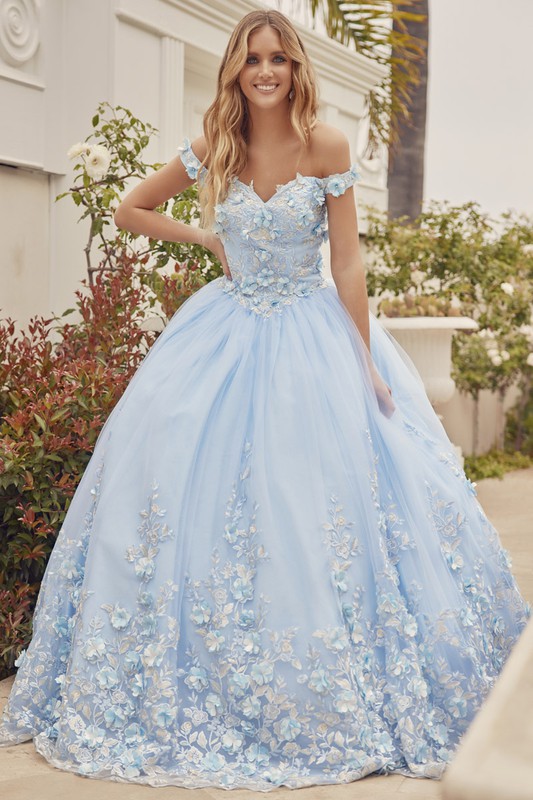 3D Floral Applique Quinceanera/Ballgown