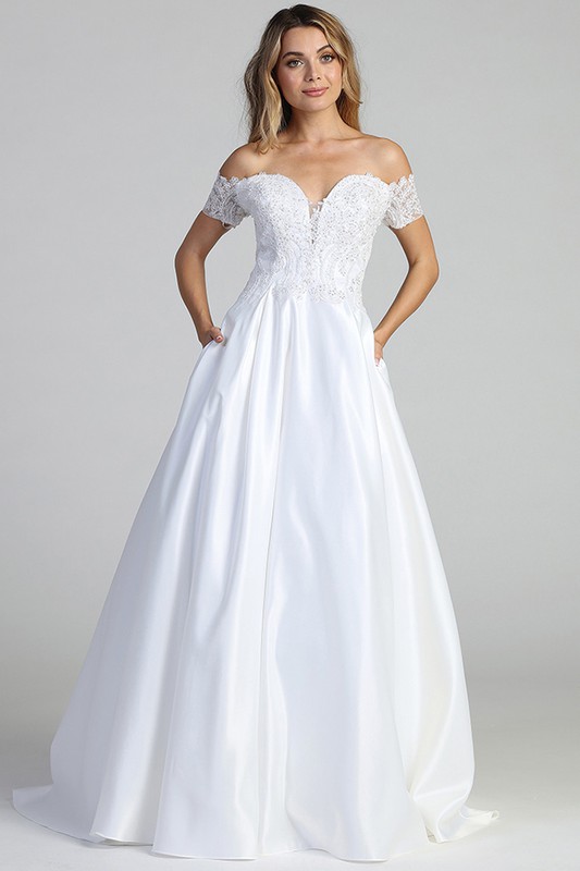 Sweetheart Lace Top A Line Bridal Gown