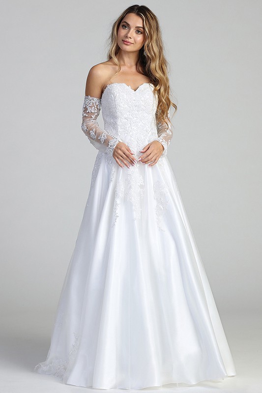 Sweetheart Lace Long Sleeve Bridal Gown