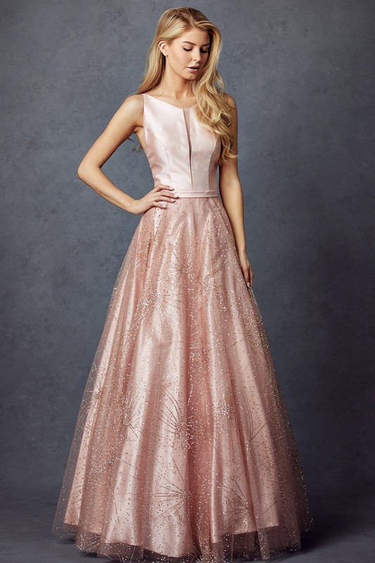 Scoop Neck, Sleeveless, A Line Ball Gown