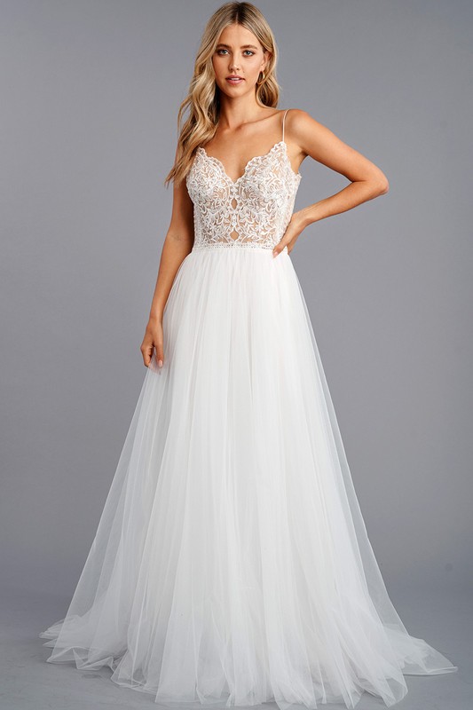 Shoulder Strap, Sweetheart, A Line Gown