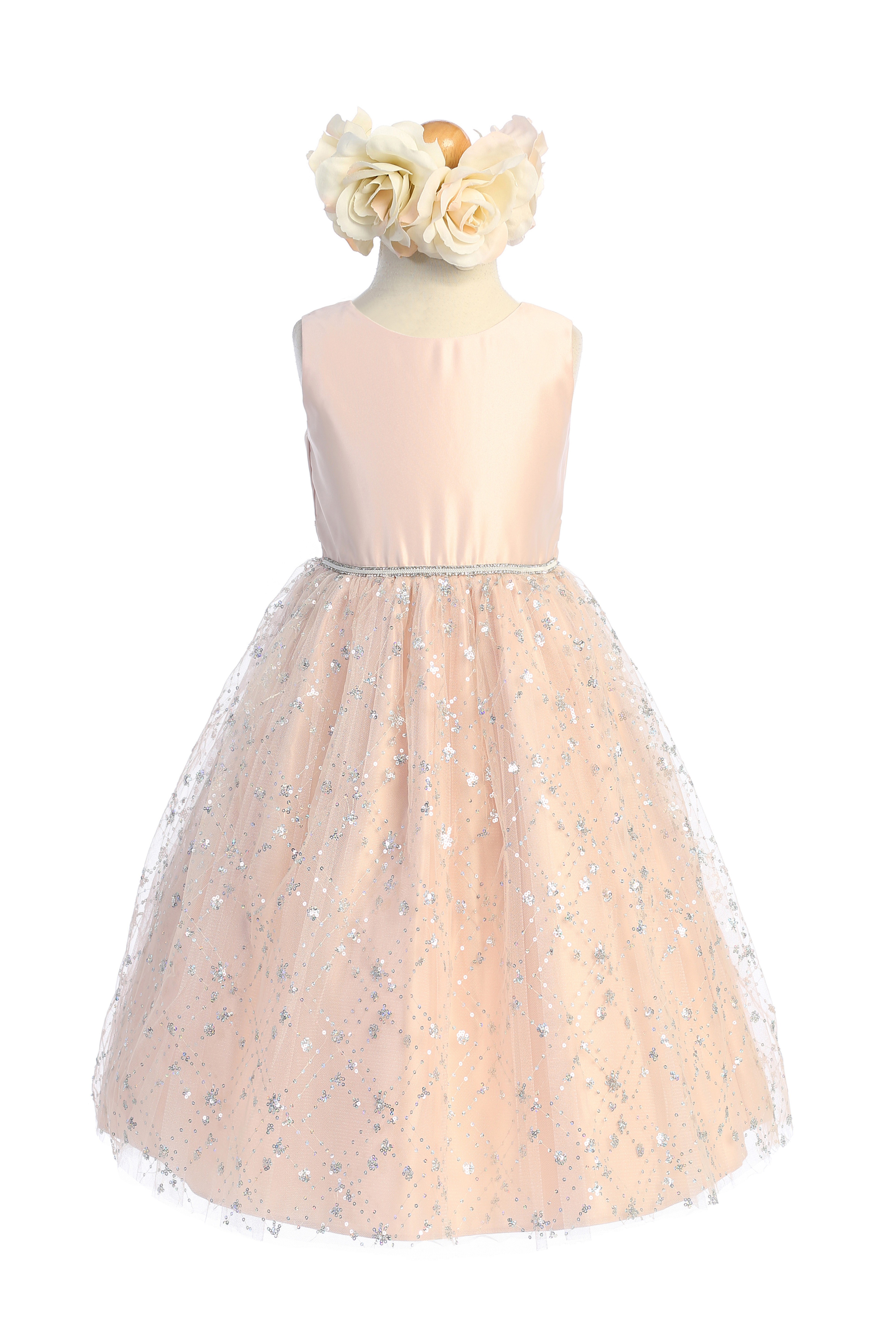 Diamond Sequin Tulle Girl Dress