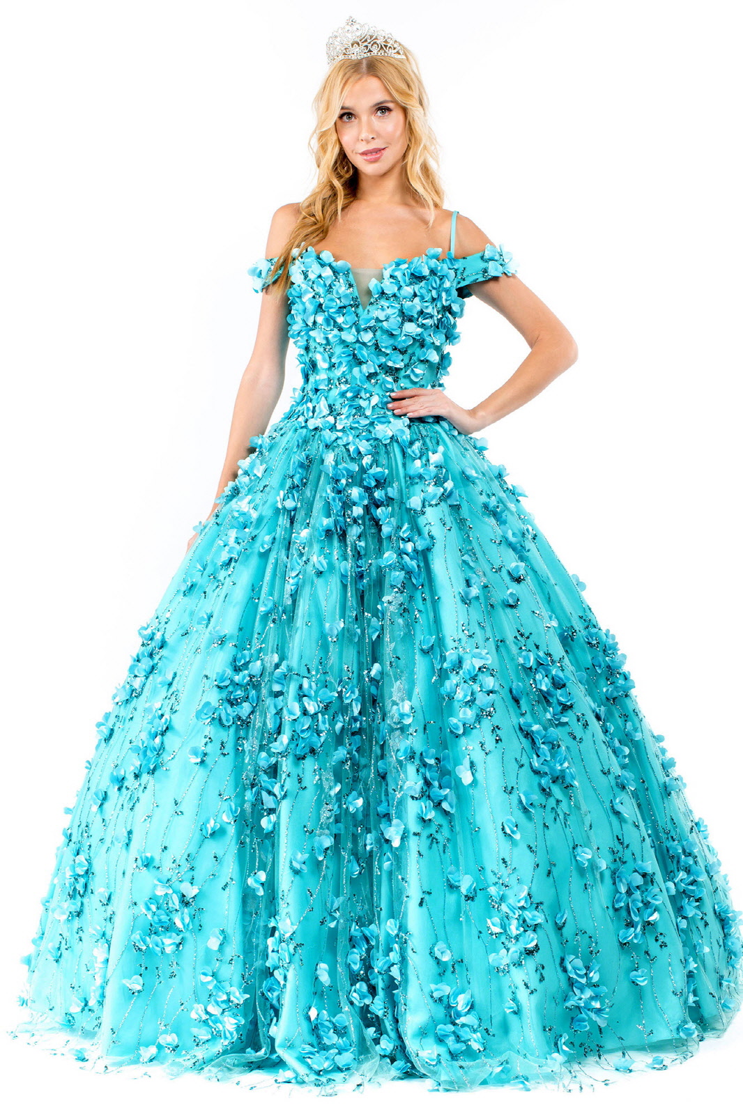 Sweetheart Glitter Mesh Quinceanera Ballgown