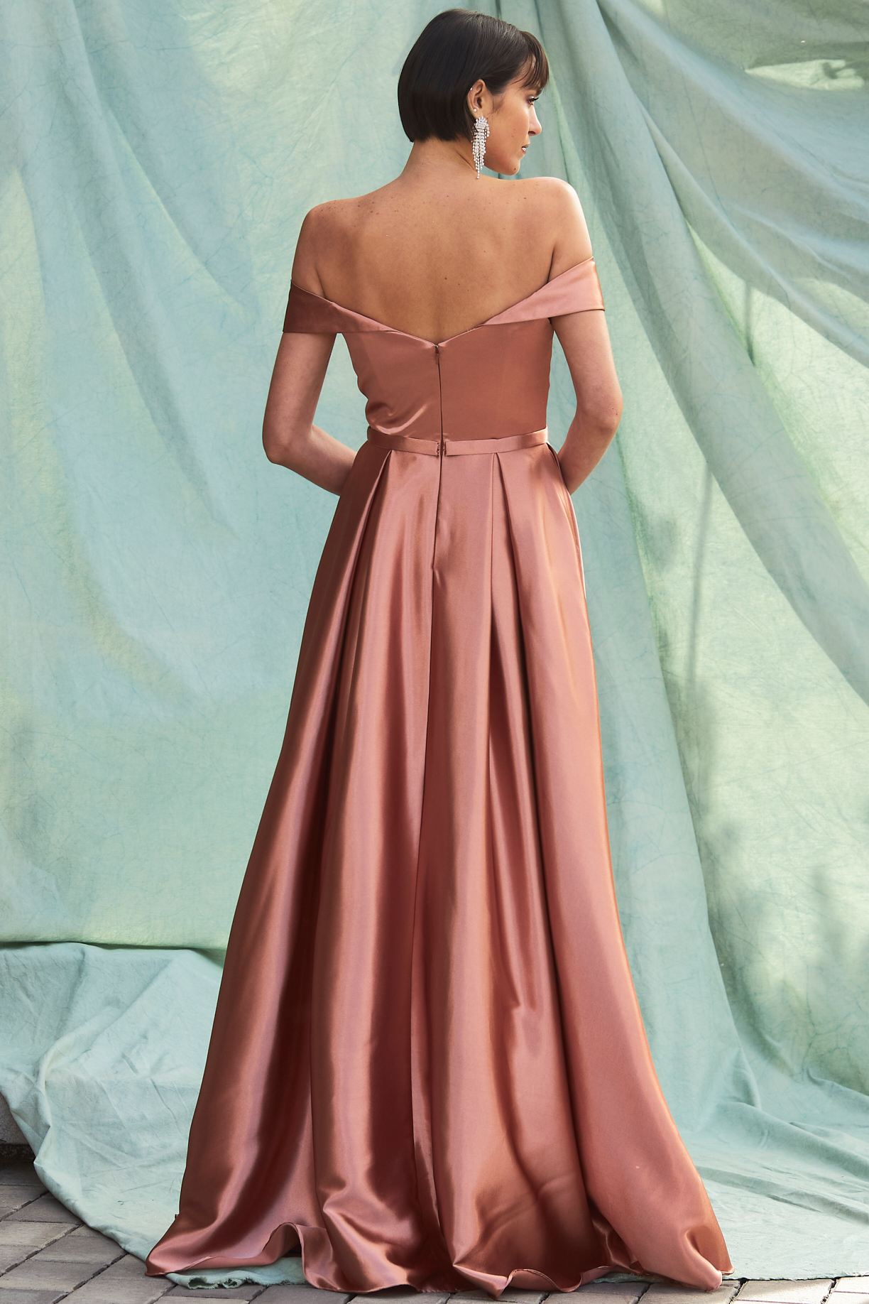 OFF-SHOULDER, SWEETHEART, A-LINE DRESS