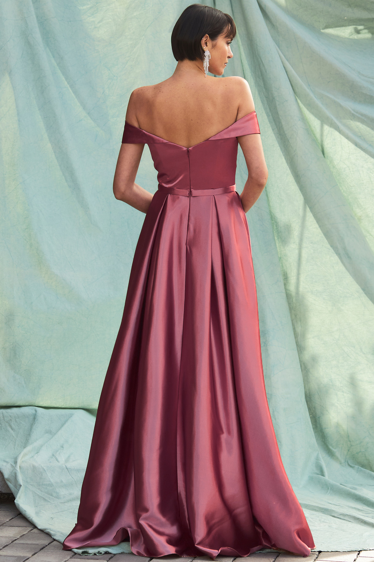 OFF-SHOULDER, SWEETHEART, A-LINE DRESS