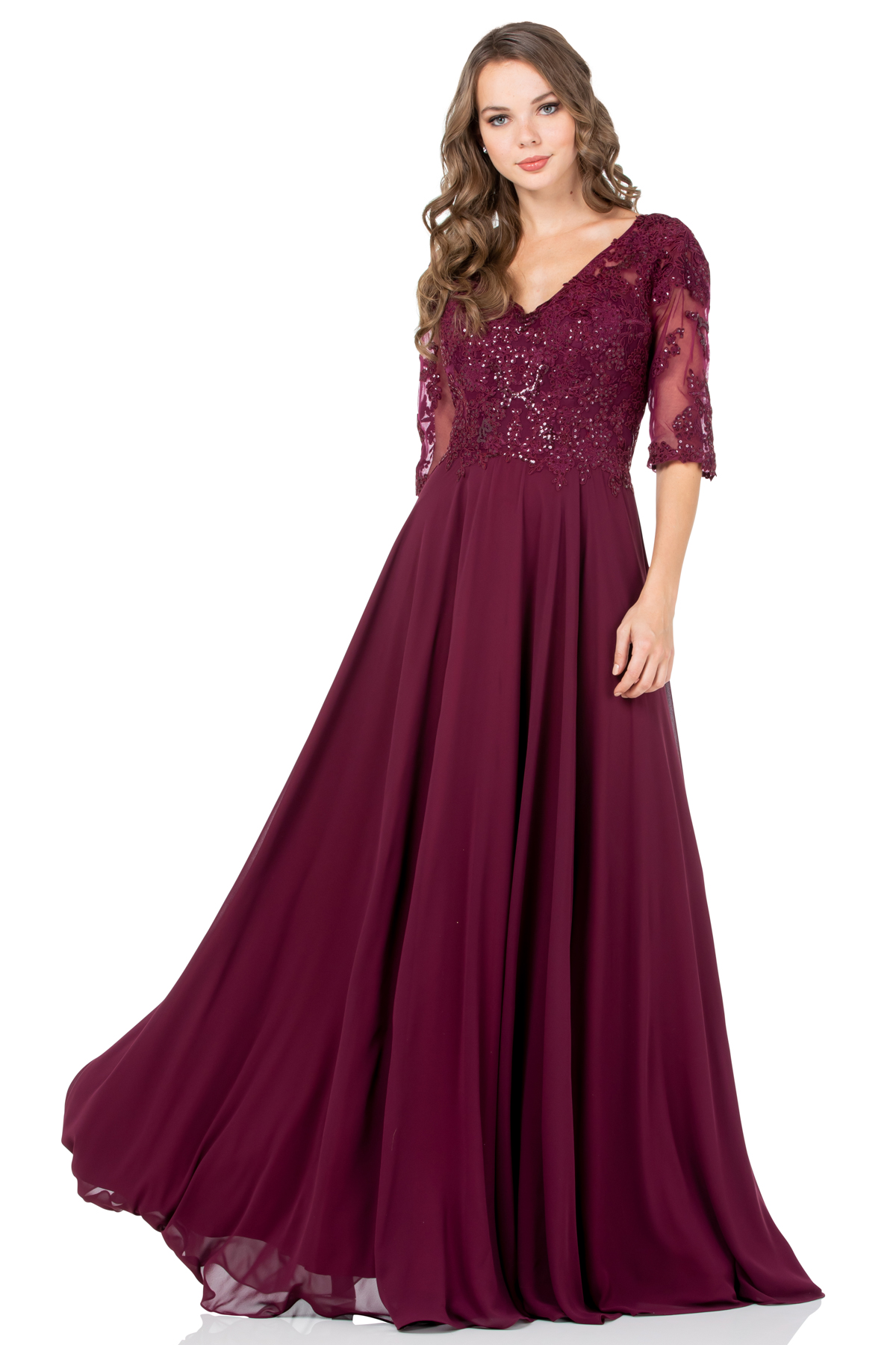 3/4 SLEEVES, V-NECK, SHEATH
