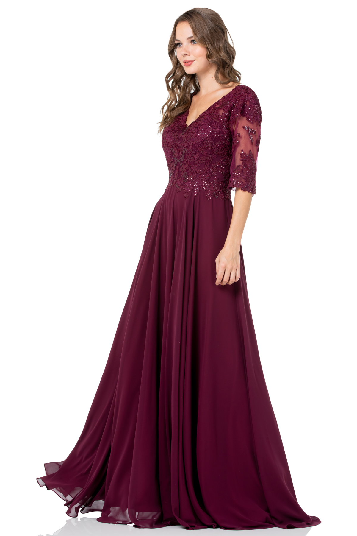 3/4 SLEEVES, V-NECK, SHEATH