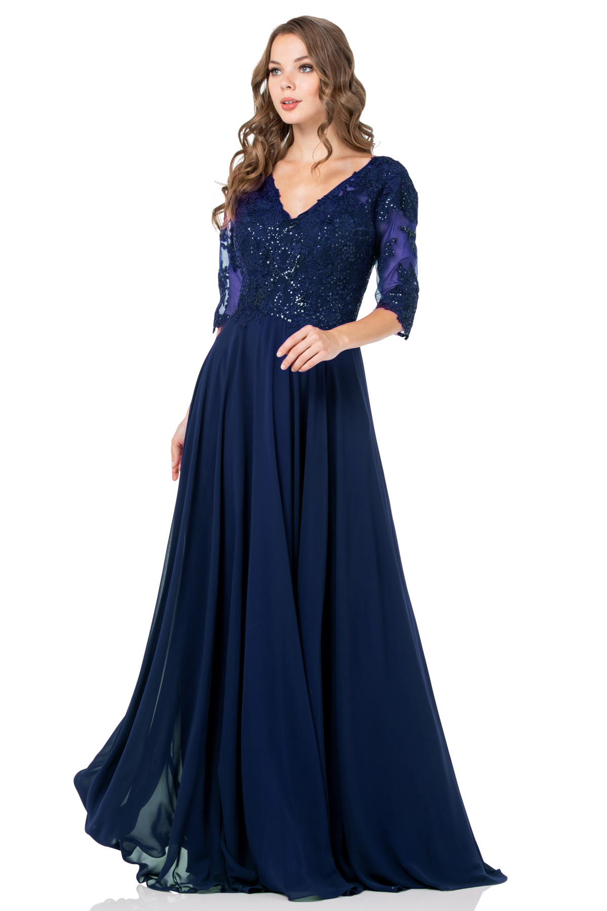 3/4 SLEEVES, V-NECK, SHEATH