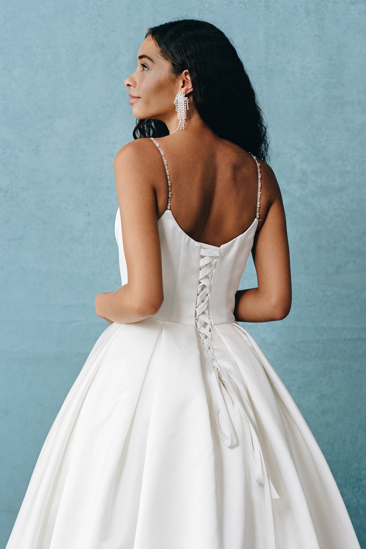 SLEEVELESS, SHOULDER STRAPS BRIDAL GOWN