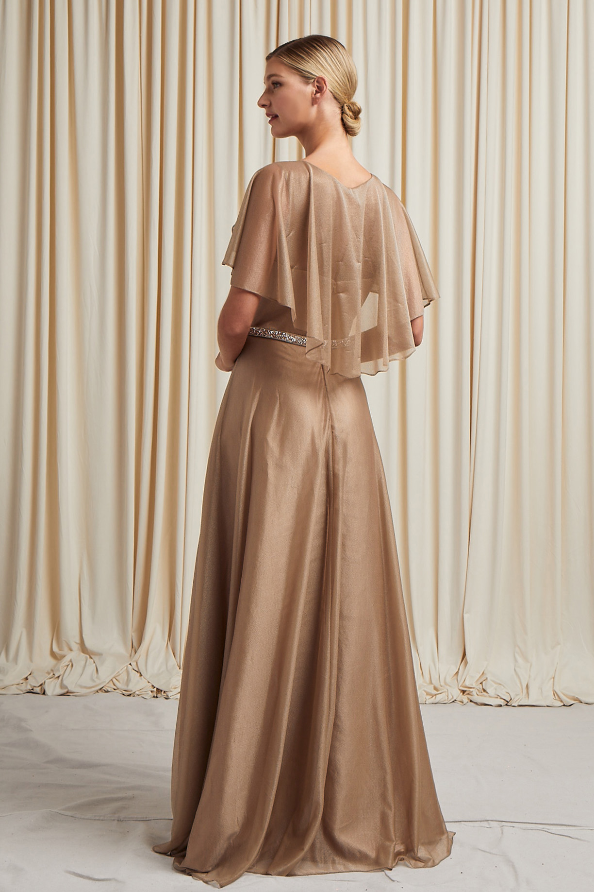 V-NECK, SHORT SLEEVE, SHEATH, CAPE