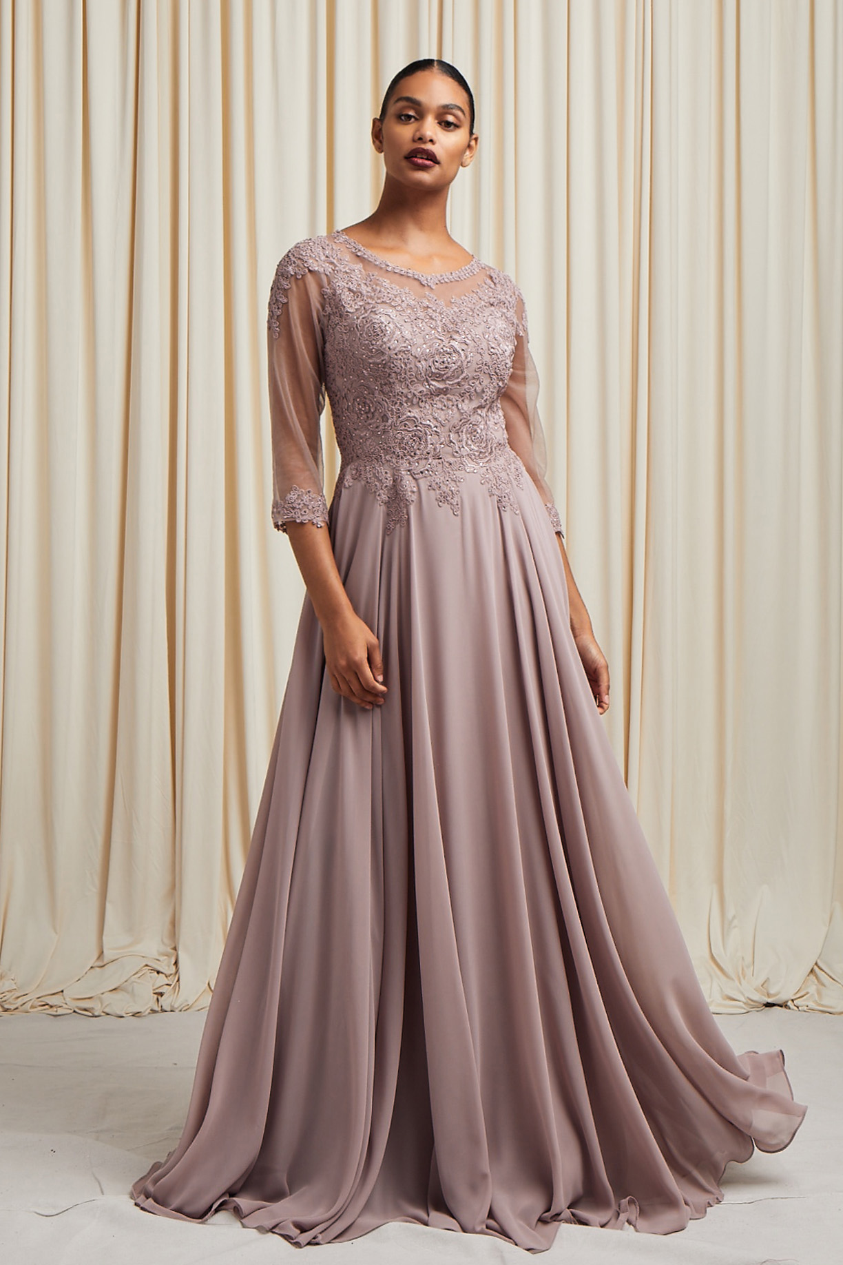 BATEAU NECK, 3/4 SLEEVES, SHEATH