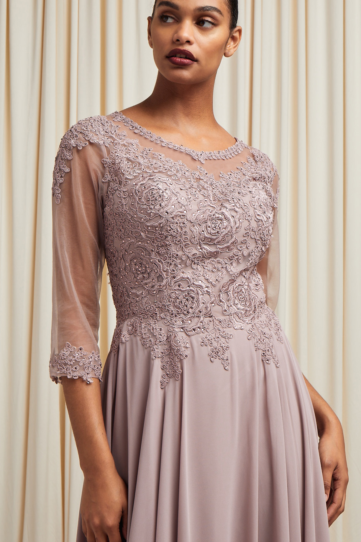 BATEAU NECK, 3/4 SLEEVES, SHEATH