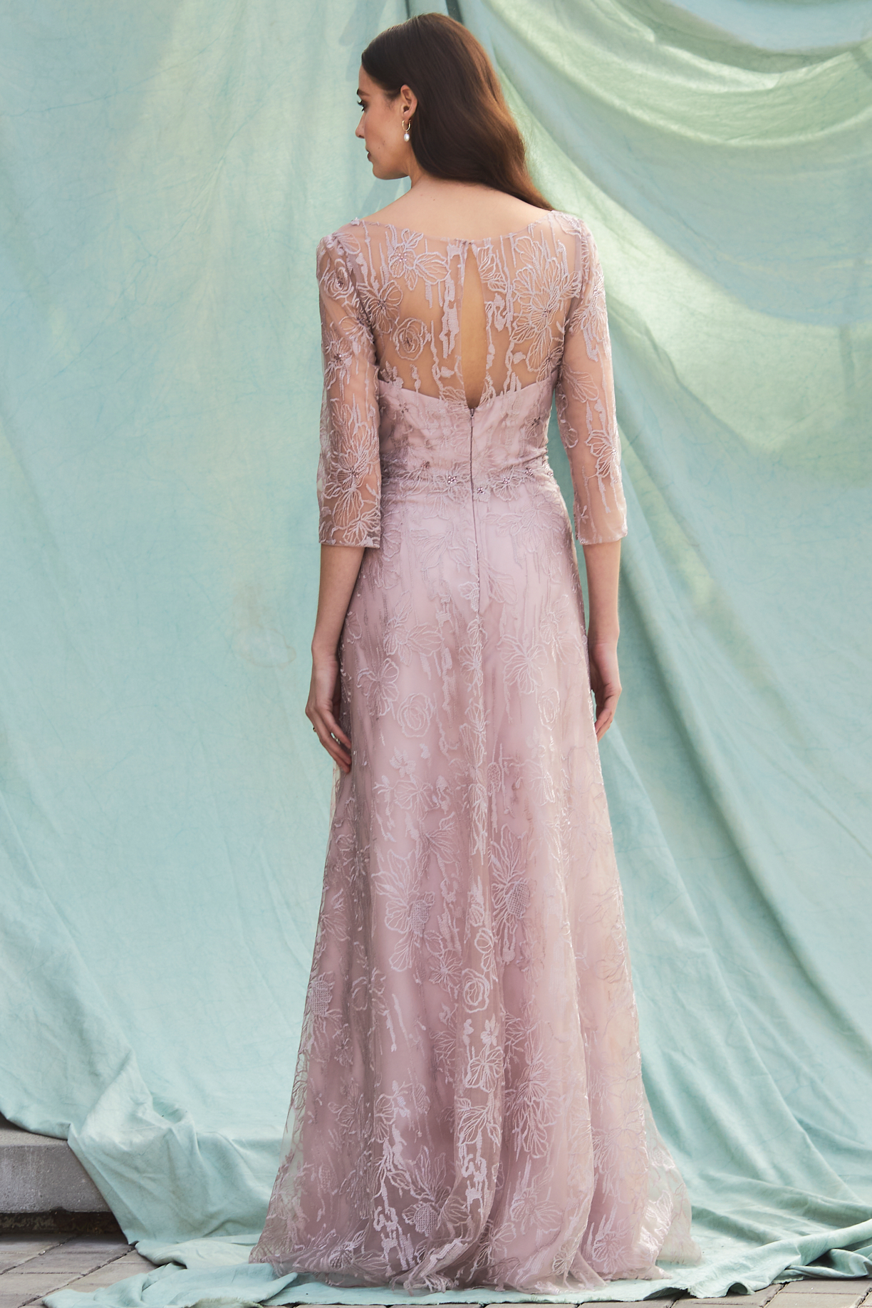 LONG SLEEVE, BOAT NECK, SHEATH MoB Dress