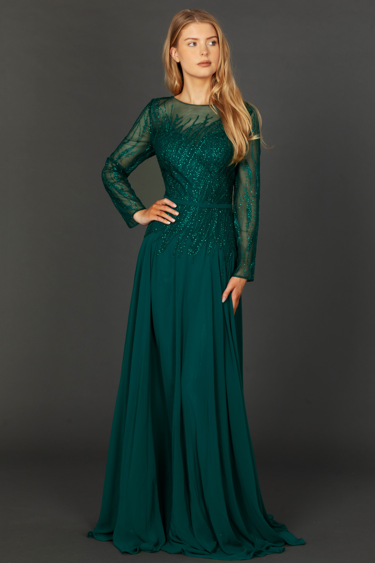LONG SLEEVES, BATEAU, A-LINE