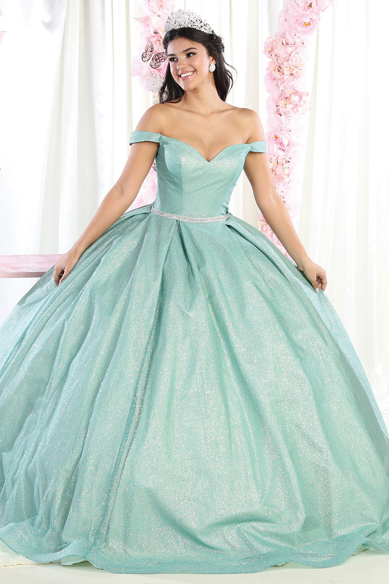 V Neck Bow Back Ballgown